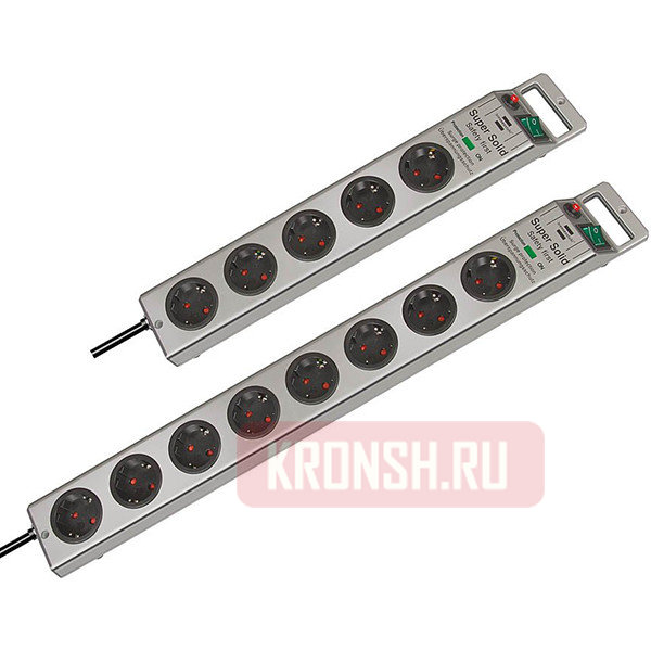 Сетевой фильтр Brennenstuhl (5 розеток, 2,5 м, серебристый), 1153340315