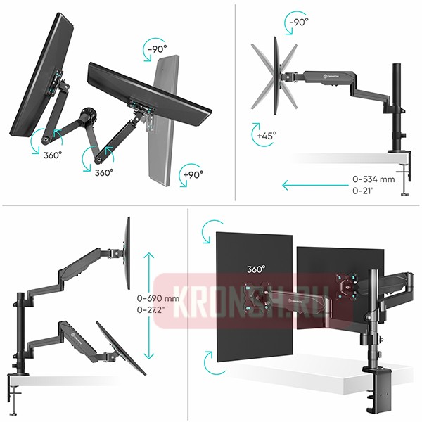 Кронштейн для монитора Onkron G140 (чёрный) 