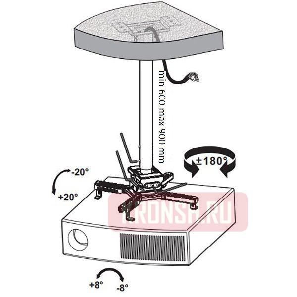 Кронштейн для проектора Wize Pro PRH35A