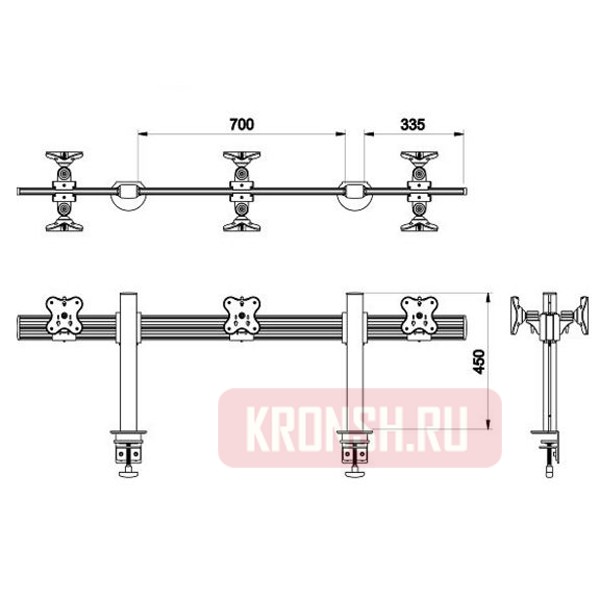 кронштейн для мониторов EGC EGTB-8026DG