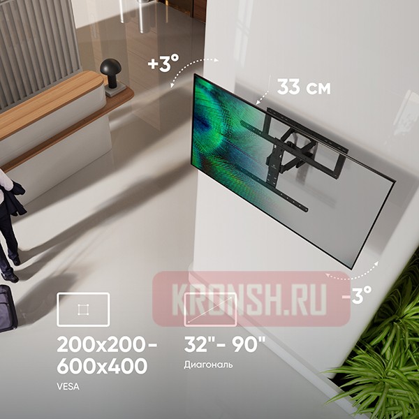 Кронштейн для телевизора Onkron SM6B (чёрный)