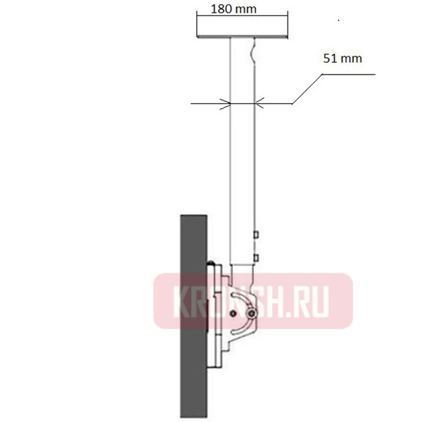 Кронштейн ARTKRON​ P1-30 с наклоном 90° (800-1400 мм, белый)