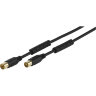 Антенный кабель Vivanco 48124 (1.5 м, чёрный, с фильтром)