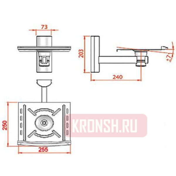 Кронштейн Electriclight КБ-01-1 (черный)   